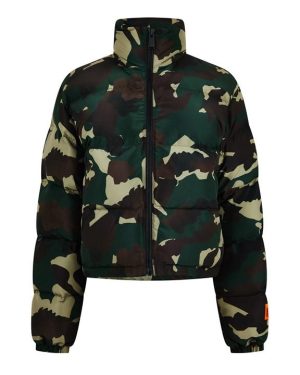 HERON PRESTON Nylon Camo Puffer Jacket - Green