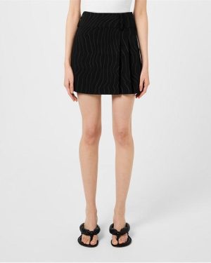 HUGO X Bella Poarch Pinstripe Mini Skirt - Black