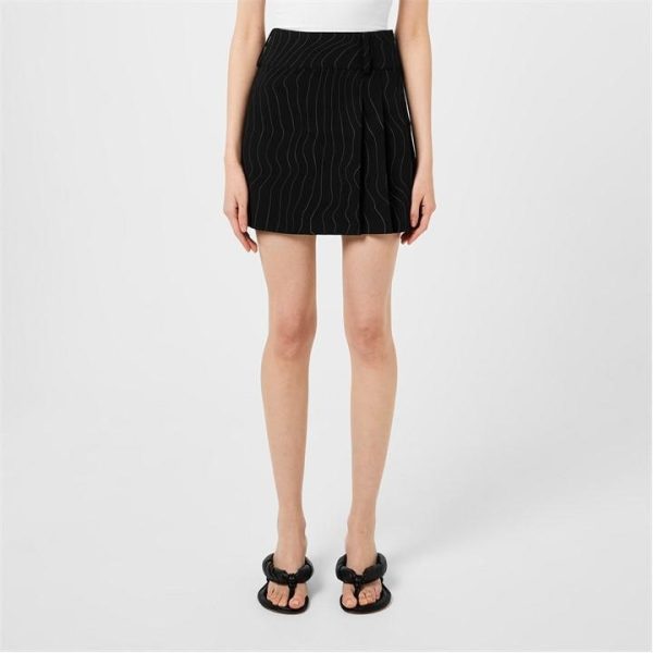 HUGO X Bella Poarch Pinstripe Mini Skirt - Black