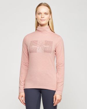 HV Polo Ladies Cecile Long Sleeve Top Blush Melange, Pink
