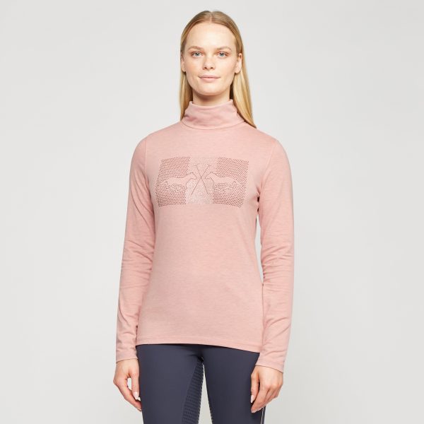 HV Polo Ladies Cecile Long Sleeve Top Blush Melange, Pink