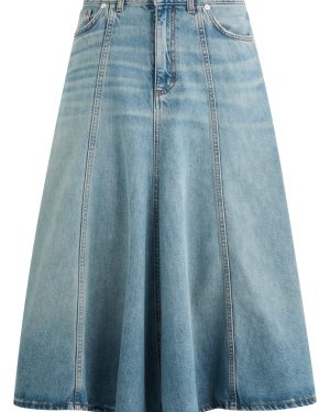 Haikure Serenity Panelled Denim Midi Skirt - Blue - 25 (W25 / UK6 / XS)