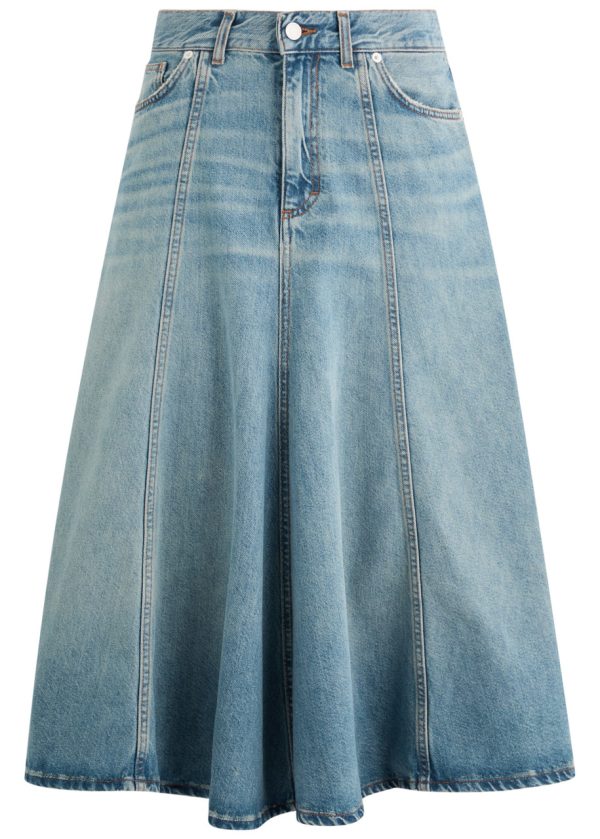 Haikure Serenity Panelled Denim Midi Skirt - Blue - 25 (W25 / UK6 / XS)