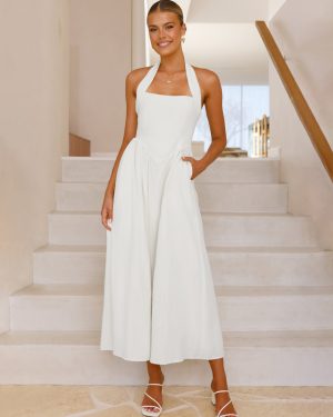 Halter Maxi Party Dress A-line Semi-formal Summer Dress For Women 2025