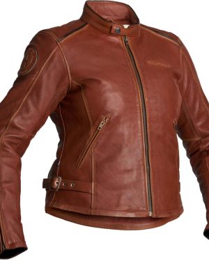Halvarssons Nyvall Ladies Motorcycle Leather Jacket, brown, Size 44 for Women