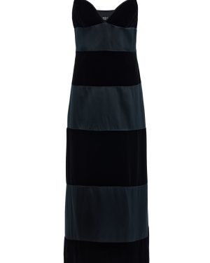 Happy Isles - Emanuel By Emanuel Ungaro 90s Velvet and Satin Maxi Dress - Black - Best fits size US 8 - Only At Moda Operandi