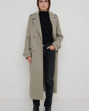 Harice Oversized Tailored Coat - Olive, XXL