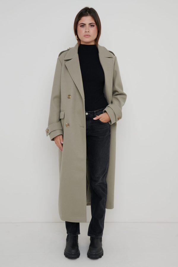Harice Oversized Tailored Coat - Olive, XXL