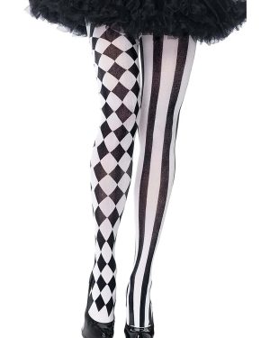 Harlequin Black and White Tights