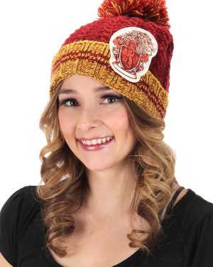 Harry Potter Heathered Gryffindor Pom Beanie | Gryffindor Accessories