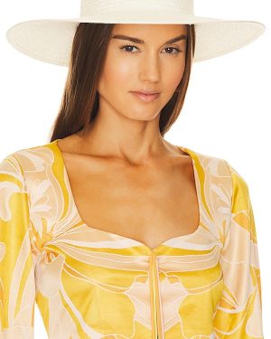 Hat Attack Luxe Packable Sun Hat in White.