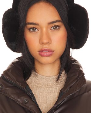 Hat Attack Oversized Faux Fur Earmuff in Black.