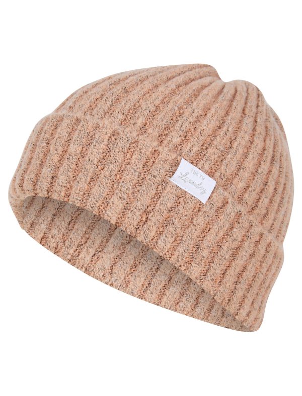 Hat Women's Kai Ribbed Cable Knit Beanie Hat in Pastel Pink / One Size - Tokyo Laundry