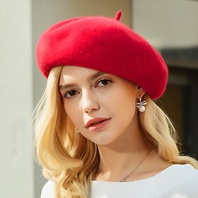Hats Wool Beret Hat Wedding Casual Horse Race Classic Lady Wedding With Pure Color Headpiece Headwear