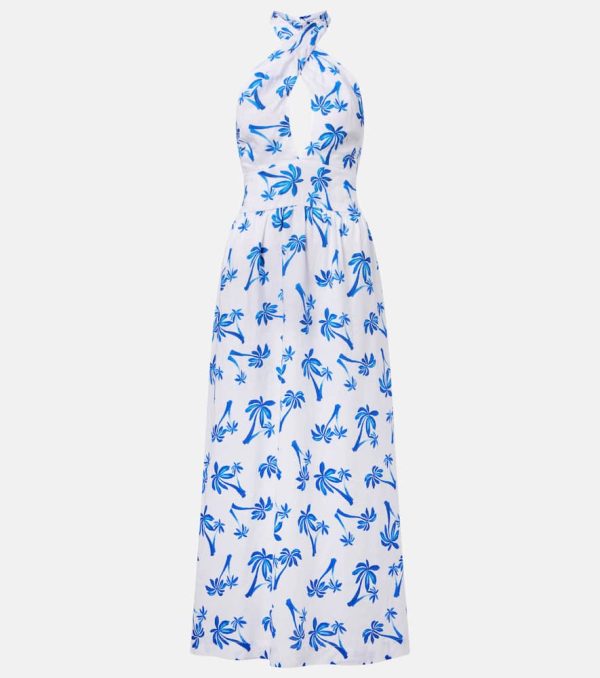 Heidi Klein Palm Beach printed linen maxi dress