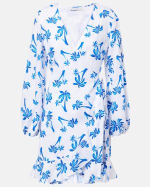 Heidi Klein Palm Beach printed linen wrap dress