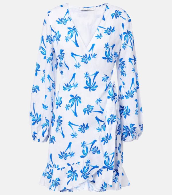 Heidi Klein Palm Beach printed linen wrap dress