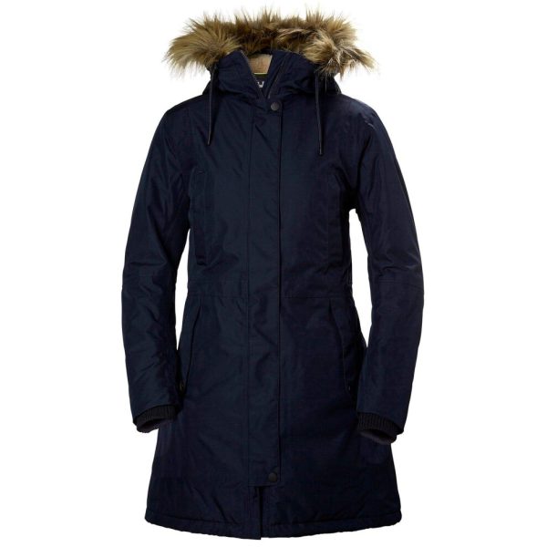 Helly Hansen Women's Mayen Waterproof Breathable Parka Insulated Hooded Jacket 597 Navy Large