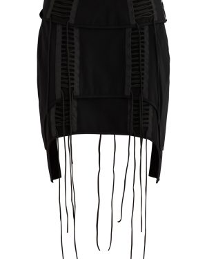 Helmut Lang Aviator Layered Stretch-jersey Mini Skirt - Black - 4 (UK6 / XS)