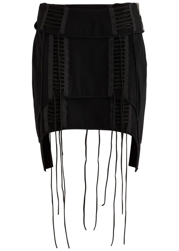 Helmut Lang Aviator Layered Stretch-jersey Mini Skirt - Black - 4 (UK6 / XS)
