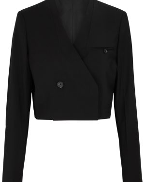 Helmut Lang Cropped Double-breasted Blazer - Black - 8