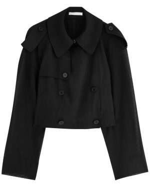 Helmut Lang Double-breasted Wool-blend Trench Coat - Black - M (UK12 / M)