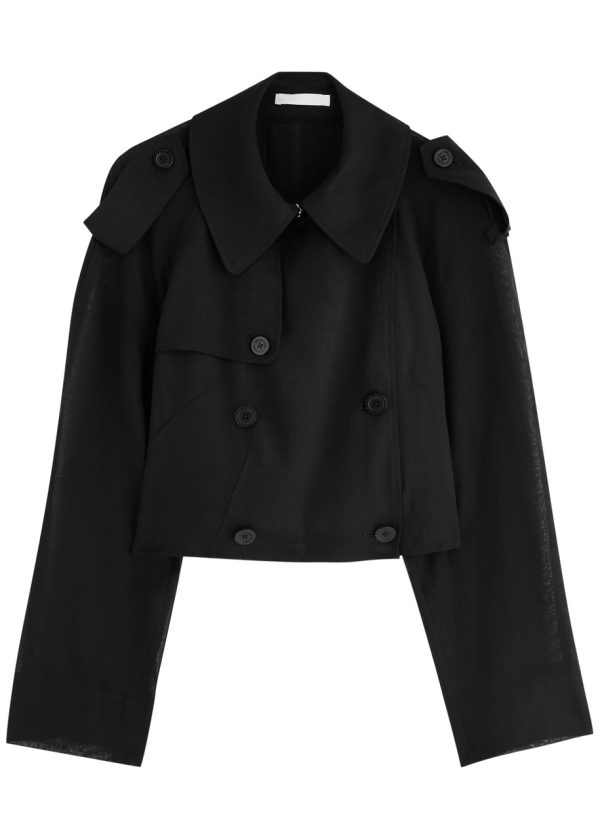 Helmut Lang Double-breasted Wool-blend Trench Coat - Black - M (UK12 / M)