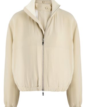 Helmut Lang Layered Silk and Satin Bomber Jackets - Cream - L (UK14 / L)
