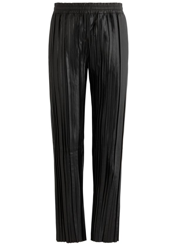 Helmut Lang Pleated Straight-leg Leather car Trousers - Black - XS (UK6 / XS)