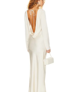 Helsa Angelica Backless Maxi Dress in Ivory - Ivory. Size M (also in S, XS, XXS).