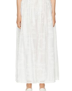Helsa Handkerchief Midi Skirt in White - White. Size XL (also in ).