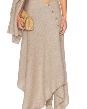 Helsa Lauren Midi Knit Skirt in Beige - Beige. Size L (also in M, S, XL, XS, XXS).