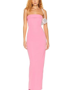 Helsa Tech Gabardine Long Strapless Dress in Very Pink - Pink. Size M (also in L, S, XL, XS, XXS).