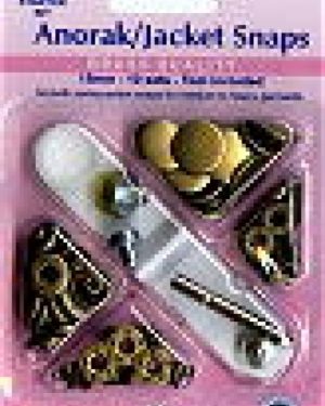 Hemline Anorak Metal Snaps Kit Antique Brass