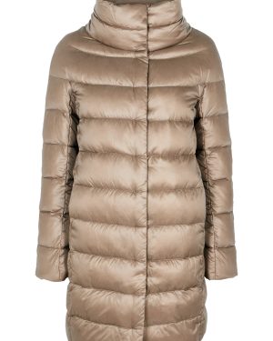 Herno Icon Quilted Shell Coat - Taupe - 10