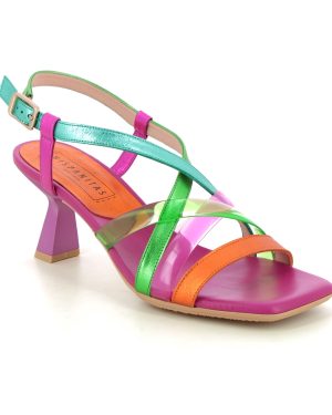 Hispanitas Danielle Multi Coloured Womens Heeled Sandals CHV243292-001 in a Plain Leather in Size 39