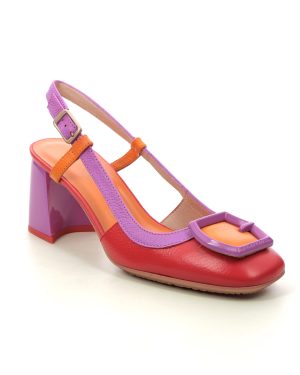 Hispanitas Malta Red multi Womens Slingback Shoes CHV243221-003 in a Plain Leather in Size 40