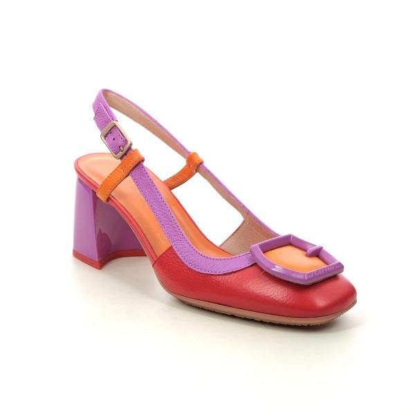 Hispanitas Malta Red multi Womens Slingback Shoes CHV243221-003 in a Plain Leather in Size 40