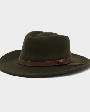 Hoggs of Fife Perth Crushable Felt Hat, Green