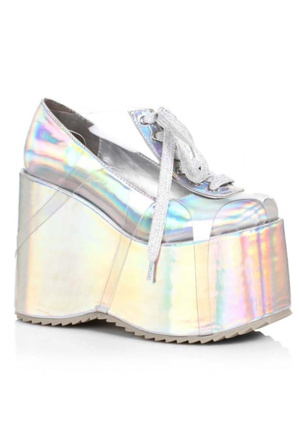 Hologram Platform Shoes for Women | Disco Fancy Dress Costume Accessories