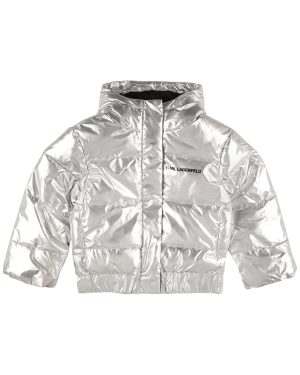 Hooded Metallic Puffer Jacket