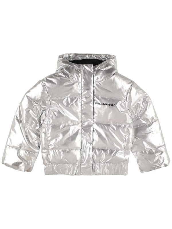 Hooded Metallic Puffer Jacket