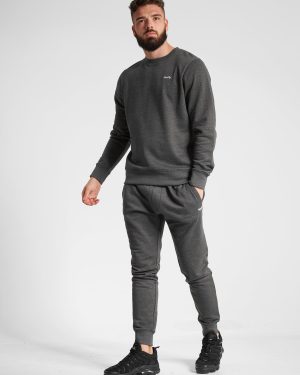 Hoody / Jogger Set Grate Matching 2pc Sweatshirt & Jogger Brushback Fleece Co-rd Set in Charcoal Marl / S - Tokyo Laundry