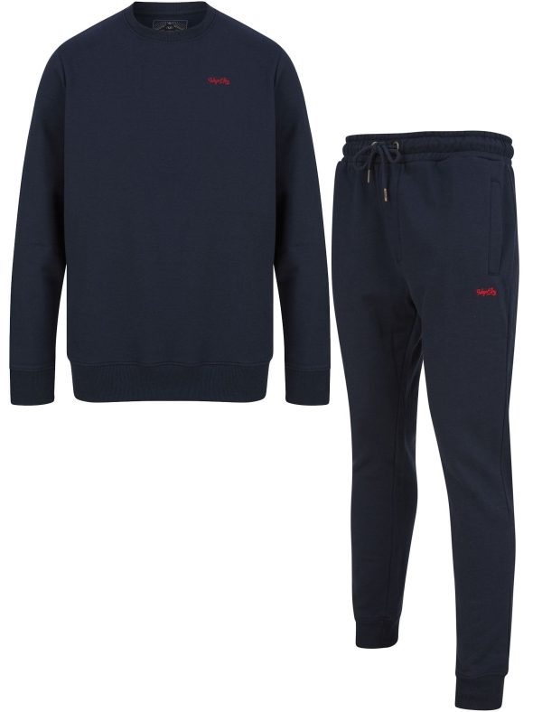 Hoody / Jogger Set Grate Matching 2pc Sweatshirt & Jogger Brushback Fleece Co-rd Set in Sky Captain Navy / L - Tokyo Laundry