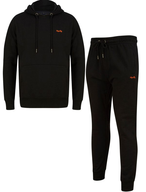 Hoody / Jogger Set Palace Matching 2pc Hoody & Jogger Brushback Fleece Co-rd Set in Jet Black / L - Tokyo Laundry