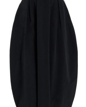 House of Dagmar - Curved Pleated Crepe Maxi Skirt - Black - FR 32 - Moda Operandi