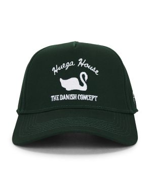 Huega House Vintage Swan Hat in Green.