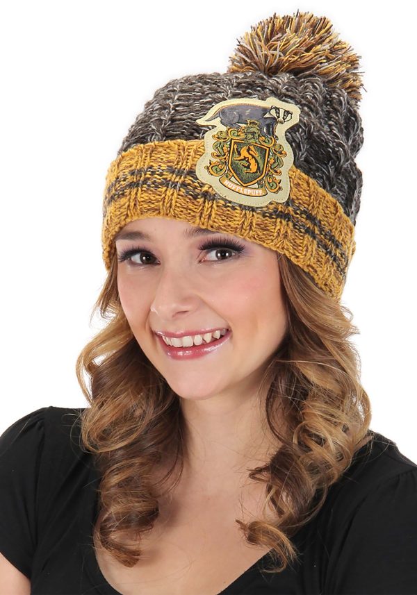 Hufflepuff Heathered Pom Beanie | Harry Potter Accessories
