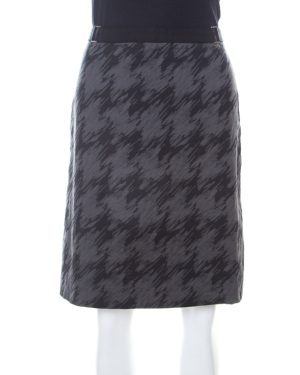 Hugo Boss Dark Grey Cotton A Line Short Skirt S