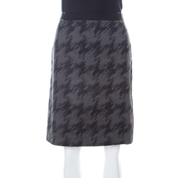 Hugo Boss Dark Grey Cotton A Line Short Skirt S